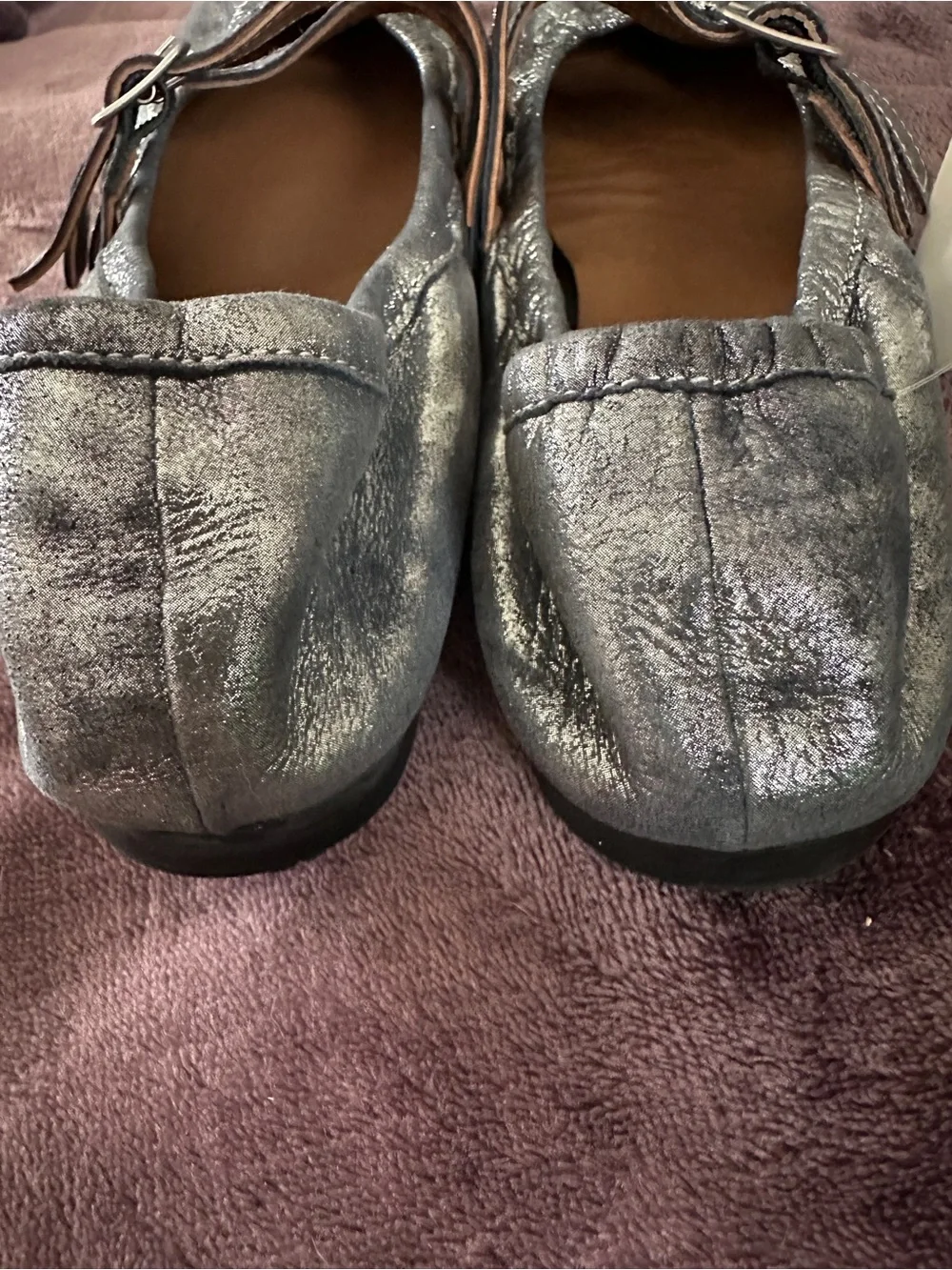 Free People Ballet Style Flats Pewter Sz 8.5 - Picture 4 of 5